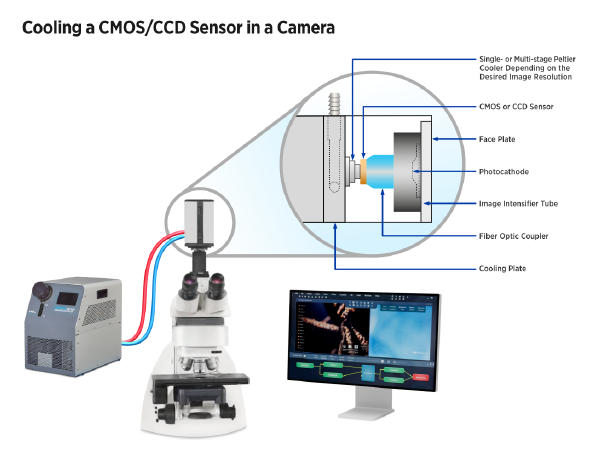 Cooling-CMOS-sensor-in-digital-microscope-camera